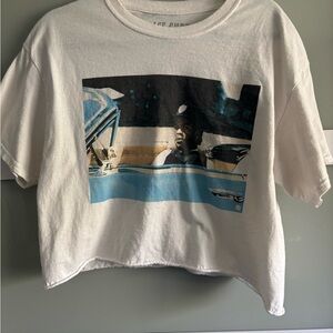 Ice Cube Graphic Print White Crop T-Shirt